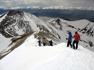 Ex Ed students descending on Mt. Sherman in Colorado in May of 2007.